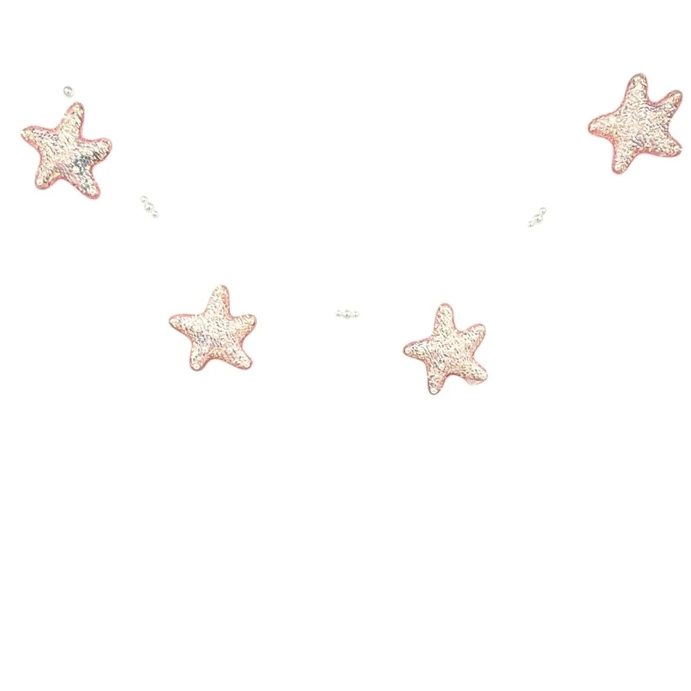 December Diamonds Coral Pink Sequin Starfish Garland Pearl‎ Beach 2 packs
